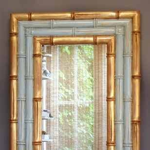 Vintage Decorative Faux Bamboo Mirror